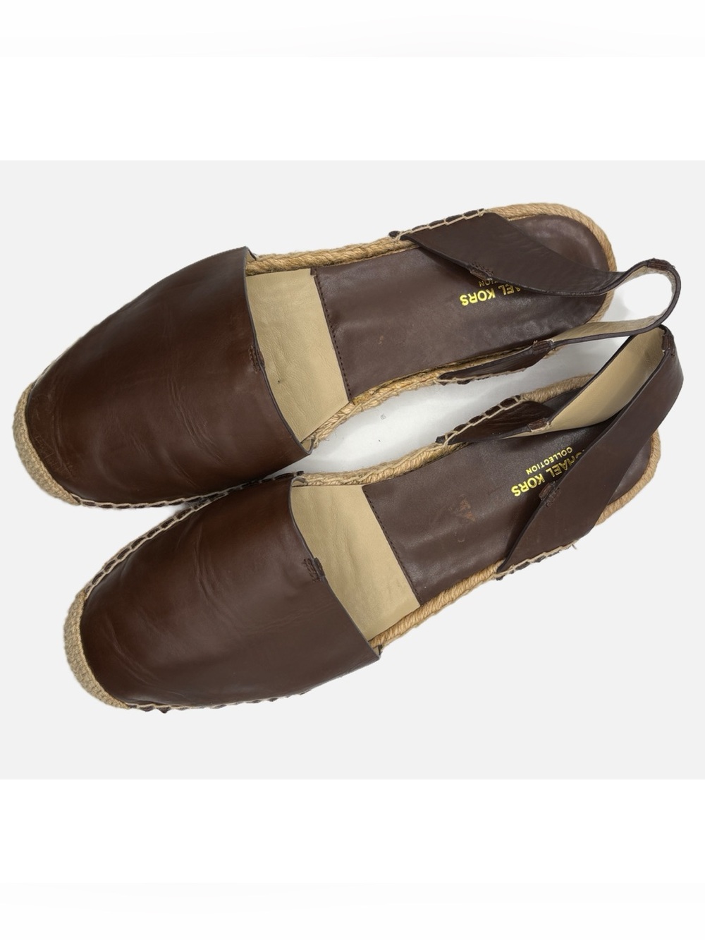 Michael Kors Brown Leather Espadrille‎ Sandals